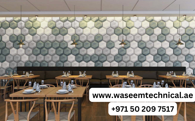 Hexagon Acoustic Panels for Restaurants