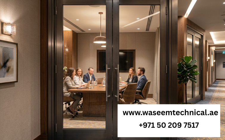 Acoustic Glass Doors for Dubai Hotel Meeting Rooms