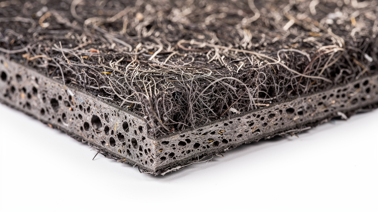 Close-up of recycled PET fiber acoustic panel surface texture