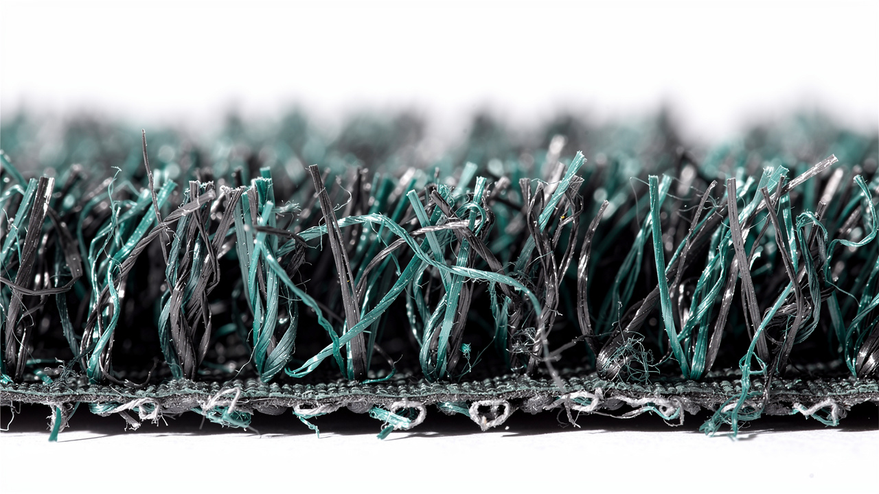 Close-up texture of recycled PET acoustic panel fibers