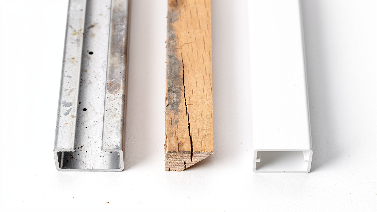 Comparison of aluminum wood and PVC profile track materials for UAE climate