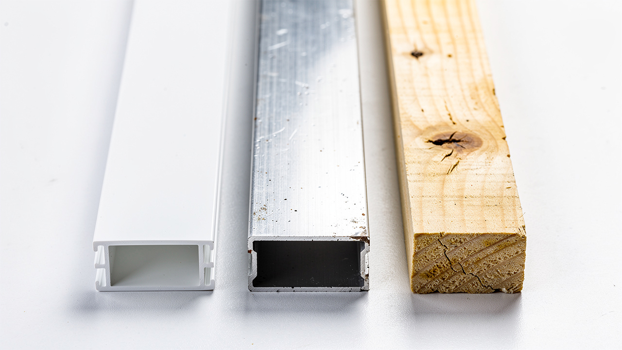 PVC profile track compared to aluminum channel and timber batten