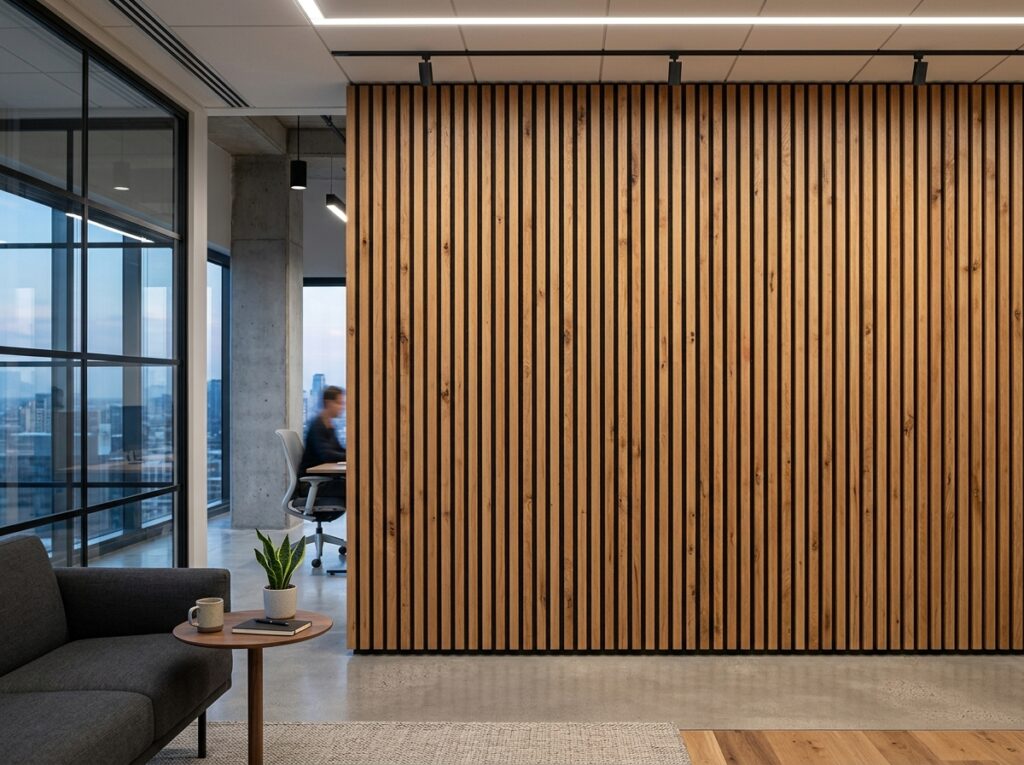 Acoustic Wood Slatted Panels in Doha