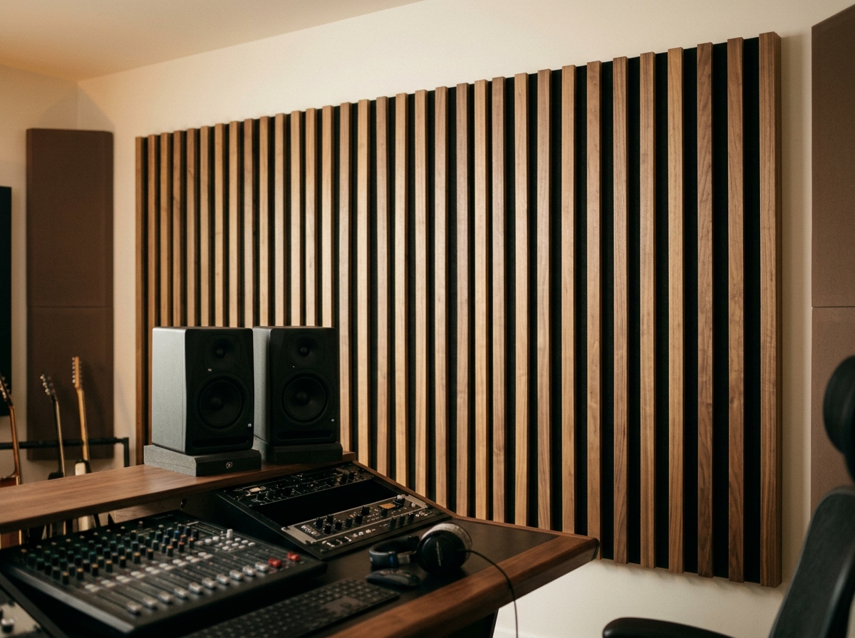 Acoustic Wood Slatted Panels in Doha
