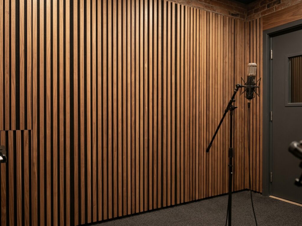 Acoustic Wood Slatted Panels in Doha